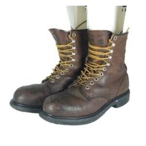 Vintage Red Wing Steel Toe Supersole Work Boots USA Brown Leather Mens Size 6.5
